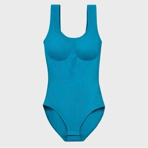 EBY Ocean Depths Bra Bodysuit Sz L Shapewear Smoothing Breathable Seamless